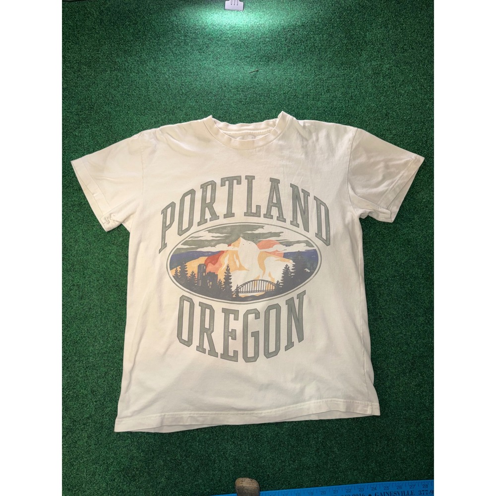 Abercrombie & Fitch Portland Oregon Graphic Soft Relaxed Tee Cream Mens Large